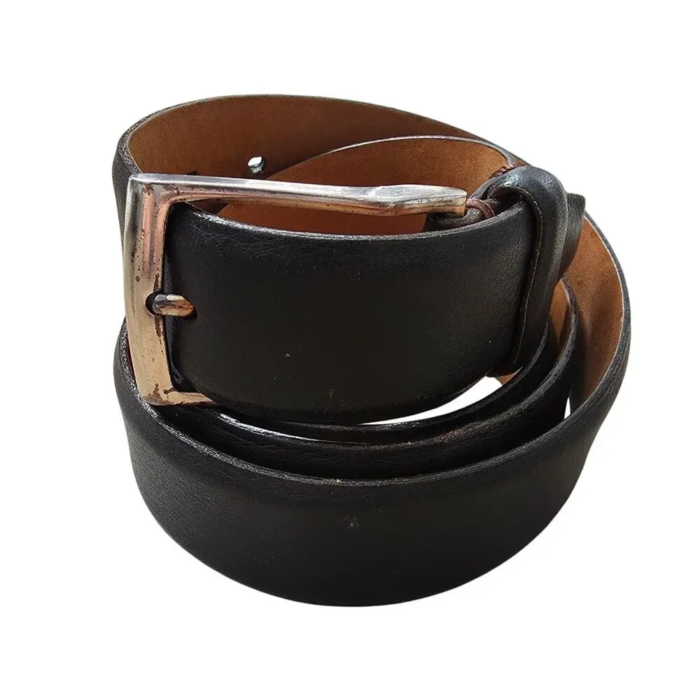 Martin Dingman Dark Brown/Black Leather Dress Belt 100/40 Minimalist Casual